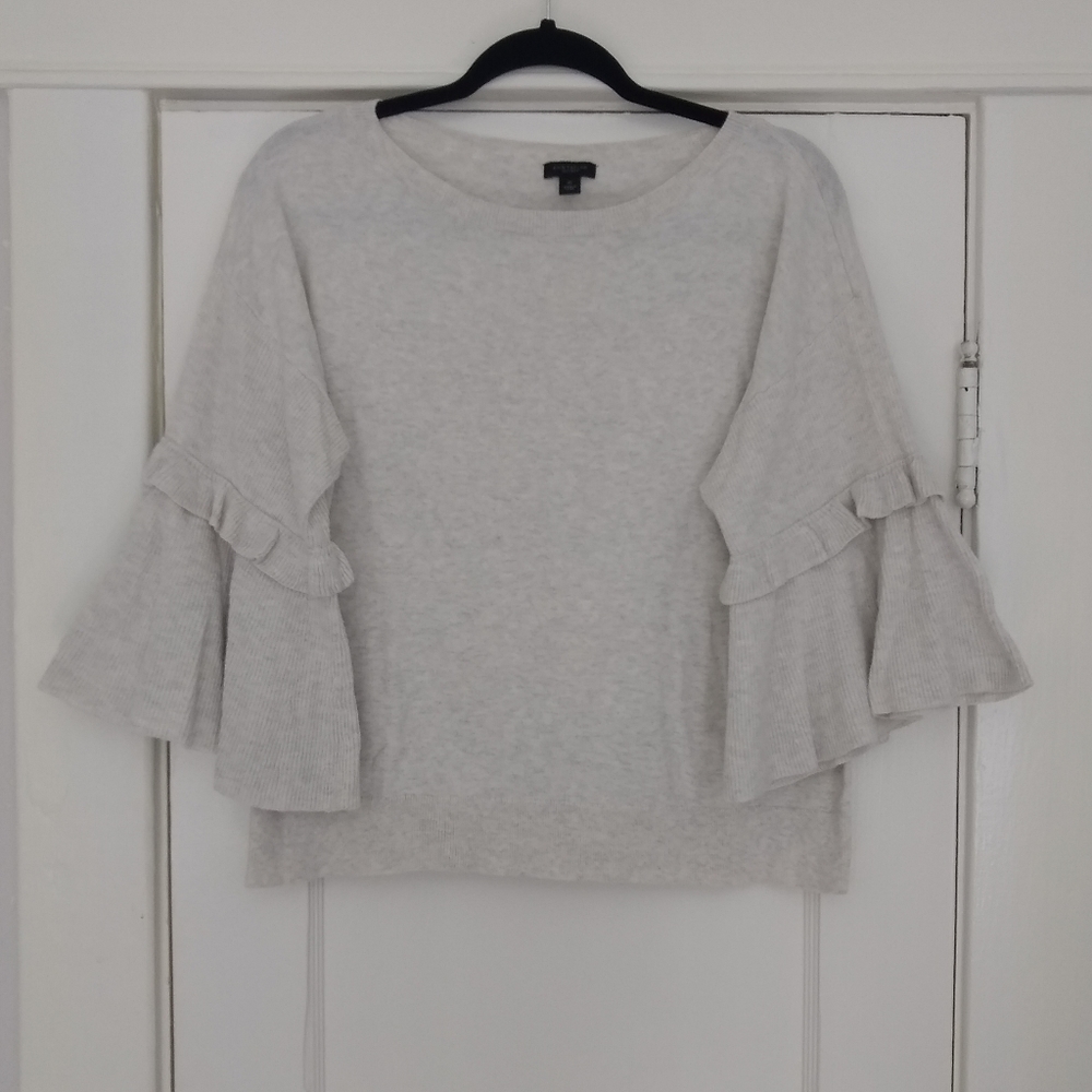 Ann Taylor Statement Ruffle Sleeve Sweater
